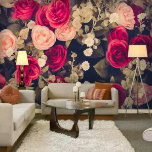 Papier Peint Ado Classique  Fleuri Couleur Vintage