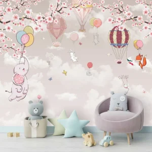 Papier Peint Animaux Bébé éléphant en plein vol