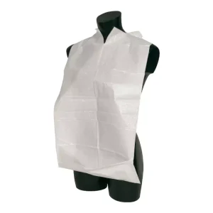 Abena - Bavoir avec poche et liens en blanc 37 x 70 cm - Sachet de 100 pièces