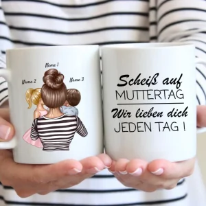 Vissez la fête des mères, nous vous aimons tous les jours - Tasse personnalisée (1-4 enfants, fête des mères)