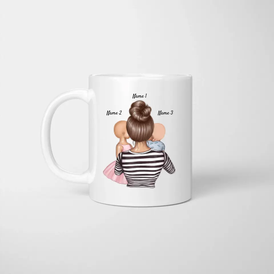 Vissez la fête des mères, nous vous aimons tous les jours - Tasse personnalisée (1-4 enfants, fête des mères) – Image 4