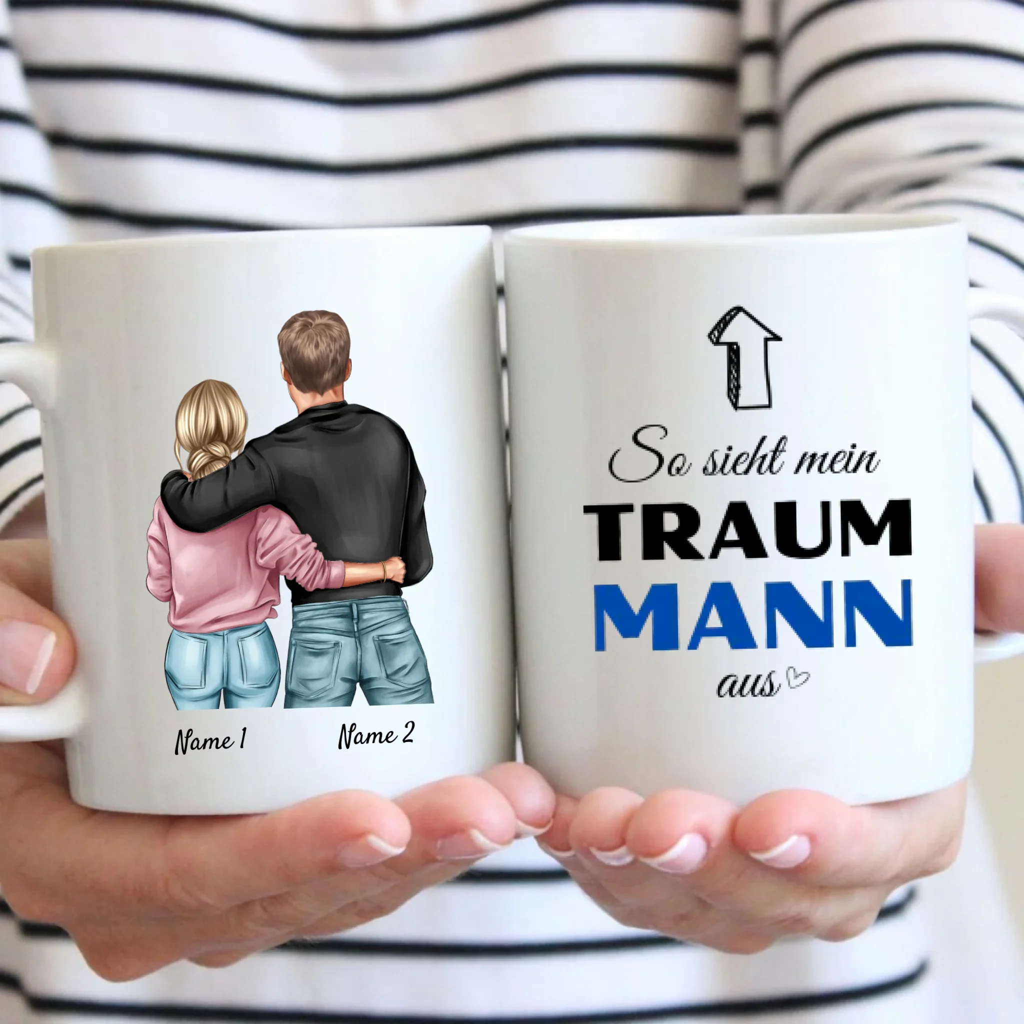 Voilà à quoi ressemble l'homme de mes rêves - Mug couple personnalisé, cadeau individuel partenaire Saint Valentin