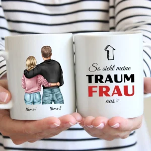 Voici à quoi ressemble la femme de mes rêves - Mug couple personnalisé, cadeau individuel partenaire Saint Valentin