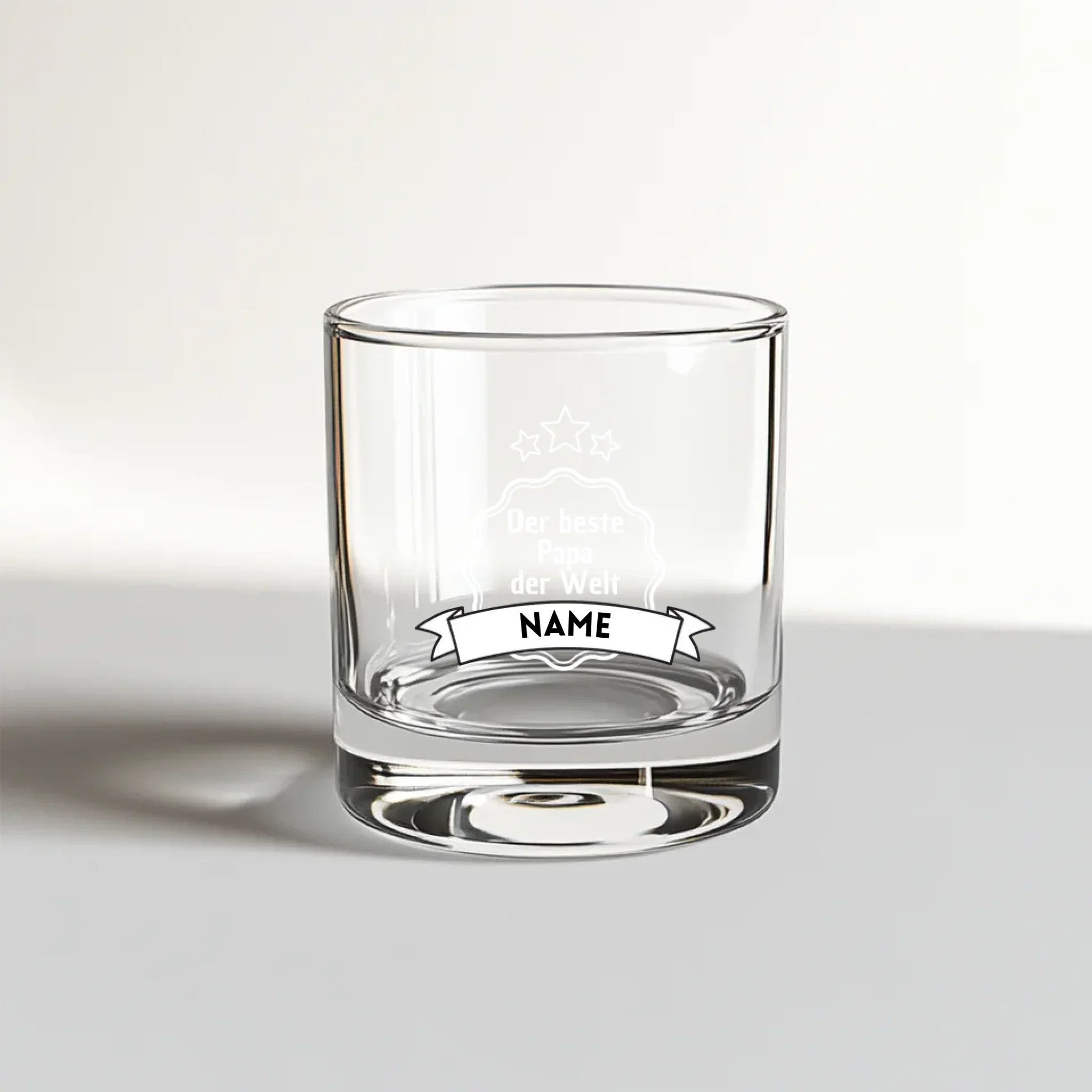 Verre à whisky personnalisé avec votre propre gravure - verre en cristal avec nom et inscription "Meilleur papa" – Image 2