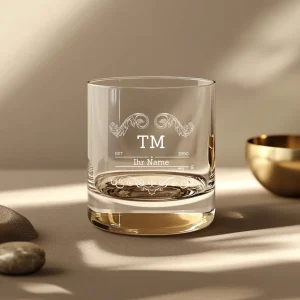 Verre à whisky personnalisé avec votre propre gravure - verre en cristal avec initiales, nom et année de naissance