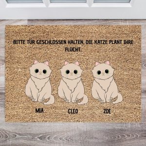 "Plan Miau" - Paillasson chat personnalisé avec un dicton amusant (1 à 5 chats)