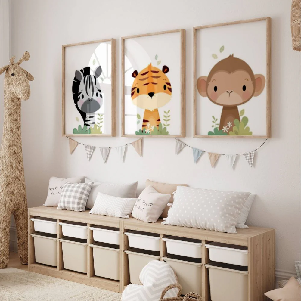 Affiches Bébés Animaux Minimaliste