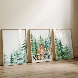 Animaux de la Foret - Lot de 3 Affiches