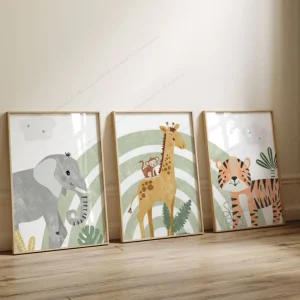 Affiche Animaux de la Jungle - Décoration Chambre Enfant