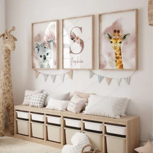 Décoration Chambre Bebe Savane - Or Rose