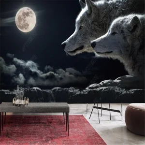 Papier Peint Ado Classique  Duo de Loup