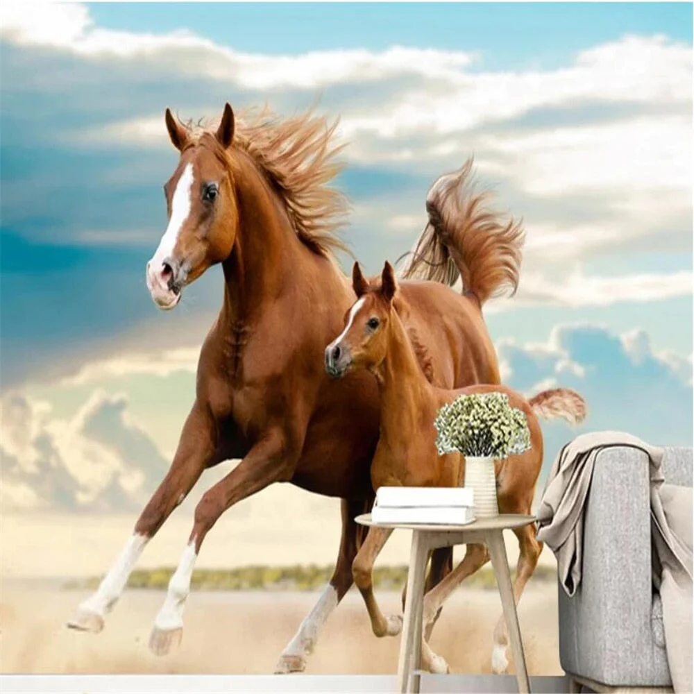 Papier Peint Ado Classique Cheval et Poulain – Image 3