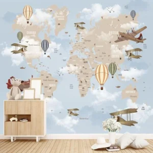 Papier Peint Carte du Monde  Enfant Monde Géant