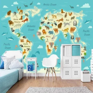 Papier Peint Carte du Monde  Nature Sauvage