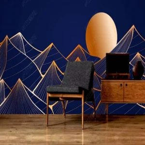 Papier Peint Ado Classique  Montagne Bleu-Nuit