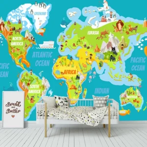 Papier Peint Carte du Monde  Maternelle