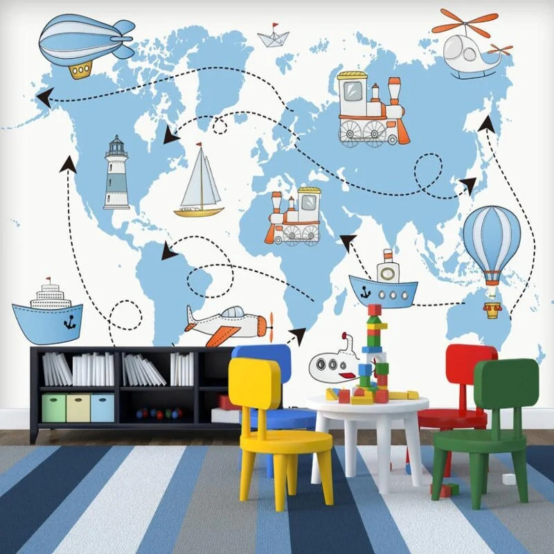 Papier Peint Carte du Monde Baby World