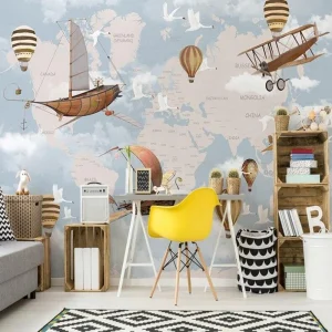 Papier Peint Carte du Monde  Grand Voyage XXL