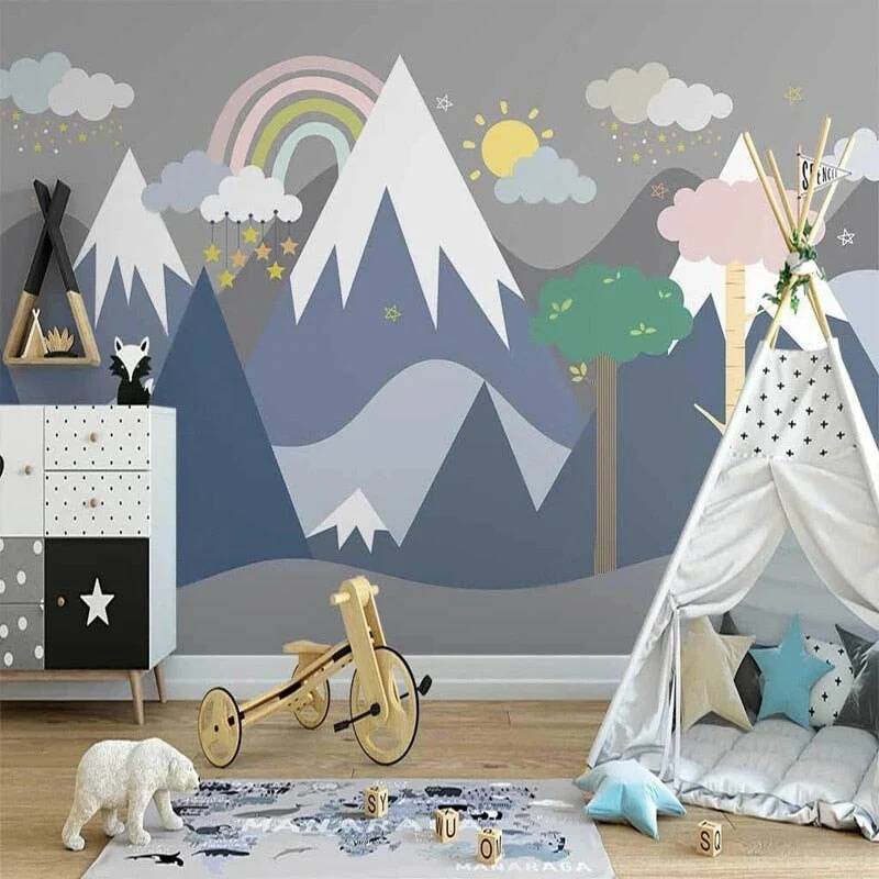 Papier Peint Bébé Classique Aventure Bleue – Image 3