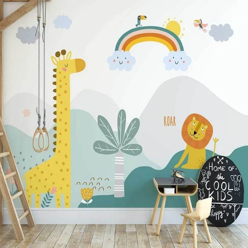 Papier Peint Animaux Arc-en-ciel et Jungle – Image 2