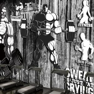 Papier Peint Ado Classique  Altères Noir et Blanc