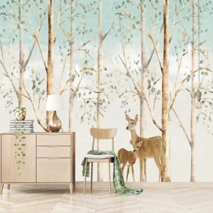 Papier Peint Animaux  Biche et Faon