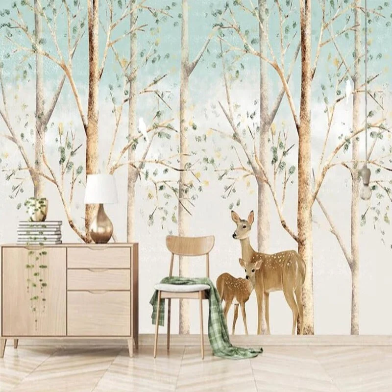 Papier Peint Animaux Biche et Faon