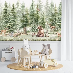 Papier Peint Animaux   Balade Enchantée dans la Forêt Animale