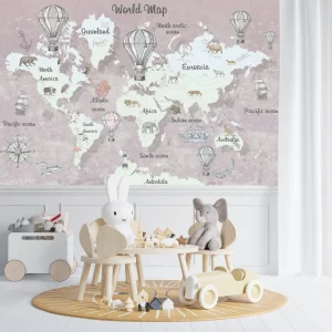 Papier Peint Animaux  Aquarelle Rose Monde