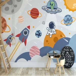 Papier Peint Espace  Astronaute et E.T