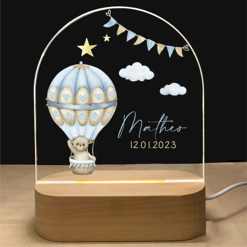 Veilleuse Personnalisée Bébé Montgolfière – Image 2