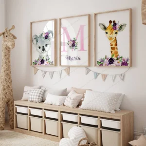 Décoraion chambre bébé fille Safari