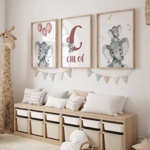 Cadeau Chambre Bébé Fille thème Éléphant