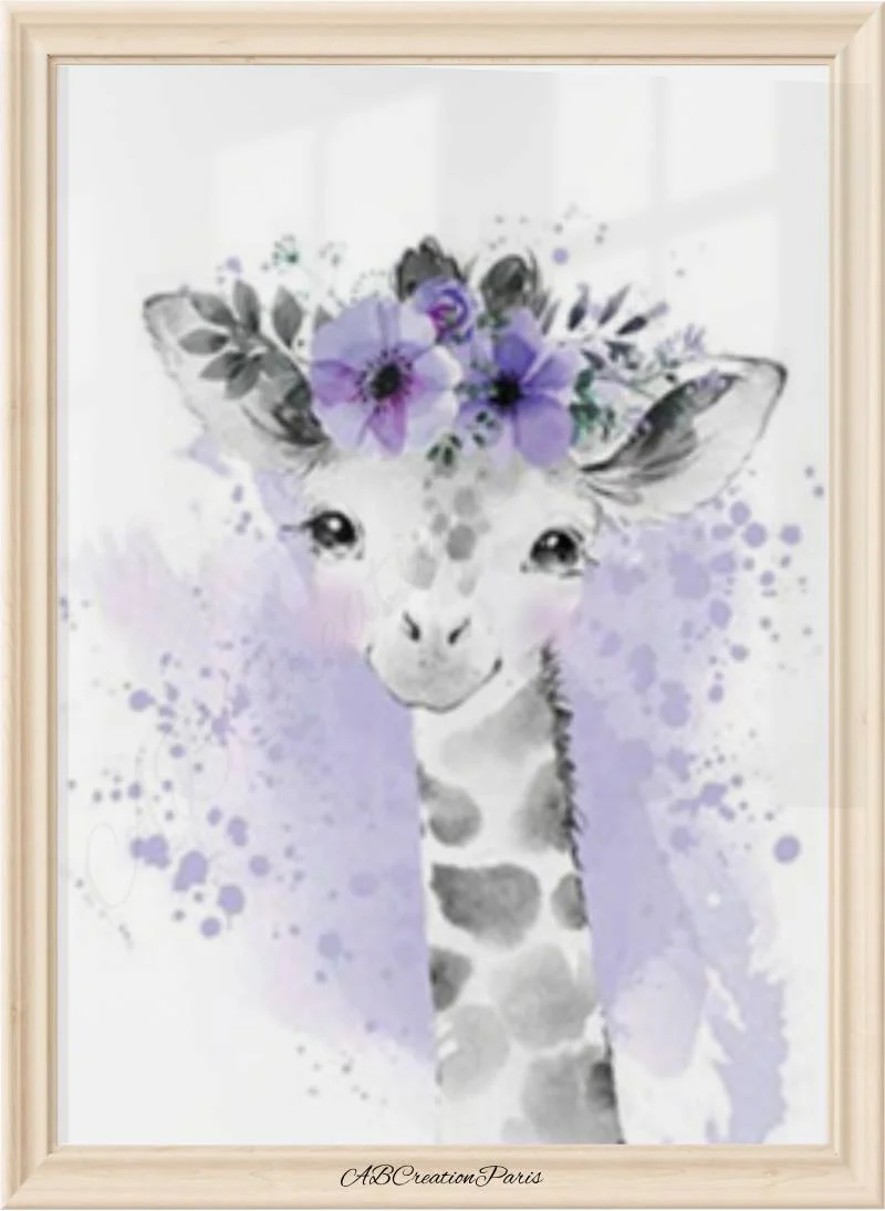 Affiche Animaux Chambre Bébé et Enfant - Coloris Violet – Image 6