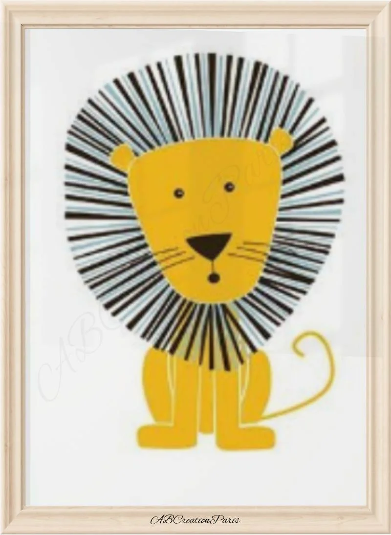 Affiches Animaux Chambre Enfant jaune et noir – Image 4