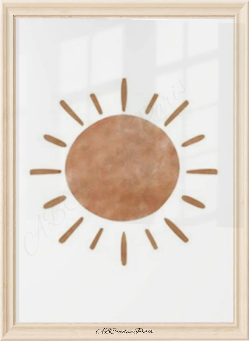 Tableau Décoration Chambre Bebe Terracotta - Affiche Enfant Terracotta- Poster Arc-en-ciel Style Bohème – Image 5