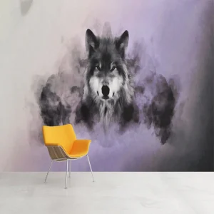 Papier Peint Ado Classique  Loup Reflet Violet