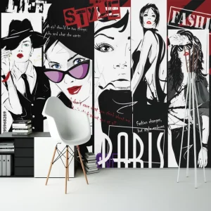 Papier Peint Ado Classique  Noir et Blanc Tendance Fashion