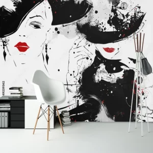 Papier Peint Ado Classique  Femme et Chapeau