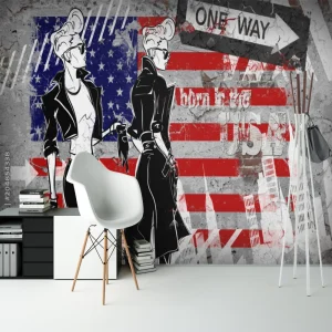 Papier Peint Ado Classique  USA Trompe l'œil