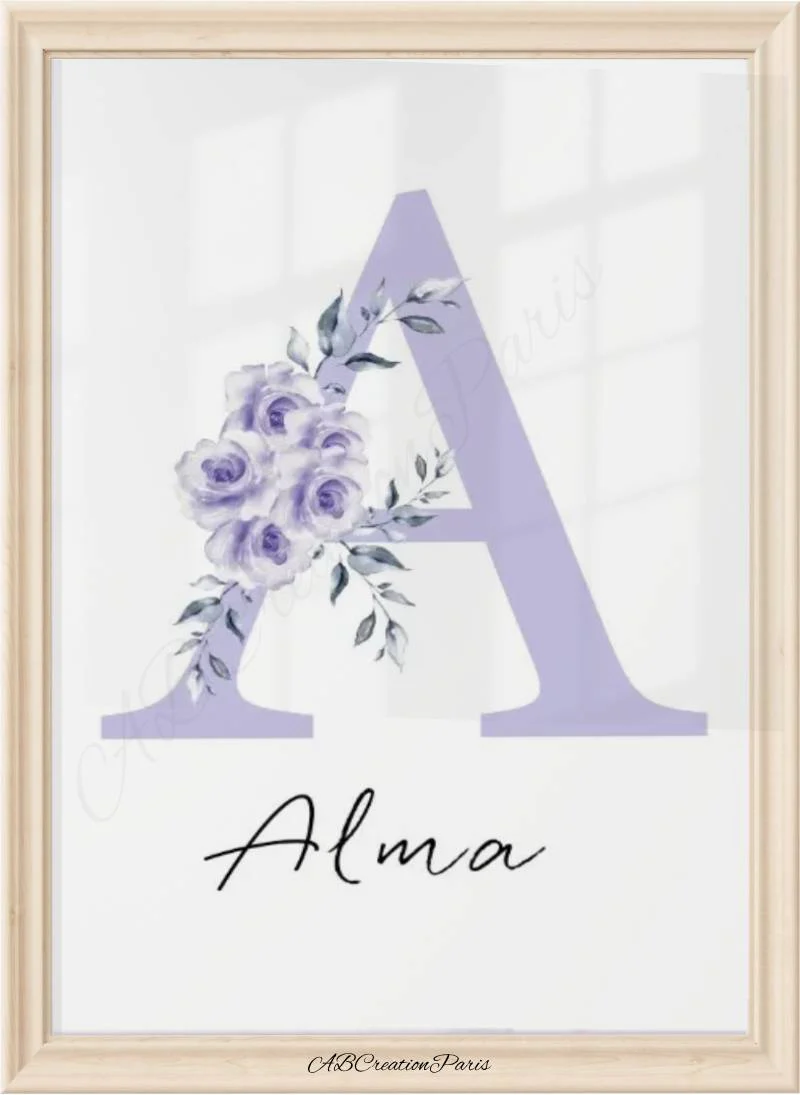 Affiche Animaux Chambre Bébé et Enfant - Coloris Violet – Image 5