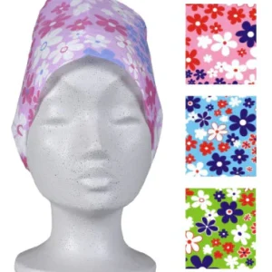 Abena - Coiffe à nouer aux motifs floraux en polypropylène 30g/m² - 100 pièces