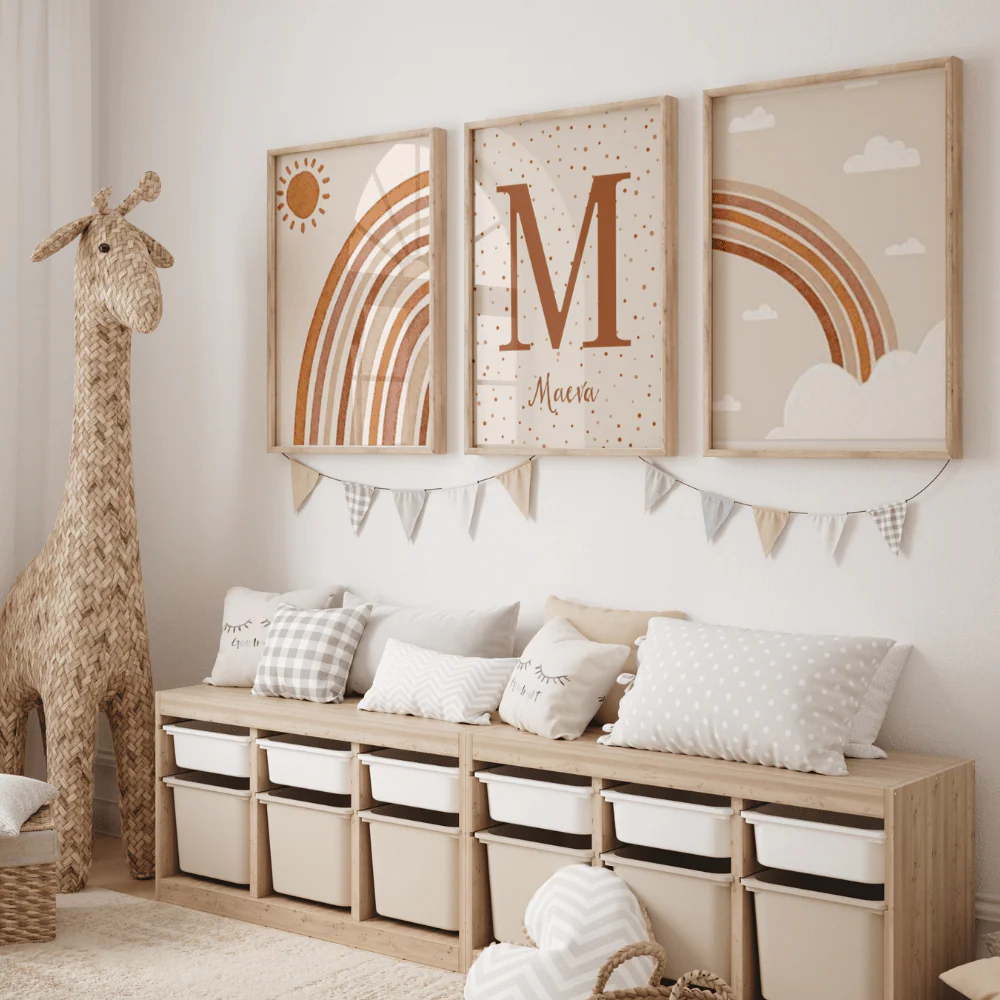 Déco Terracotta Arc en Ciel et Prénom