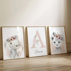 Affiches Animaux de la Savane - Coloris Beige