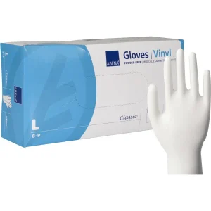 Abena - Gants d'examen vinyle non poudrés 240 mm transparents - Boite de 100 pièces