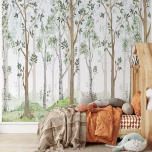 Papier Peint Bébé Classique  Arbre Forêt et Branche