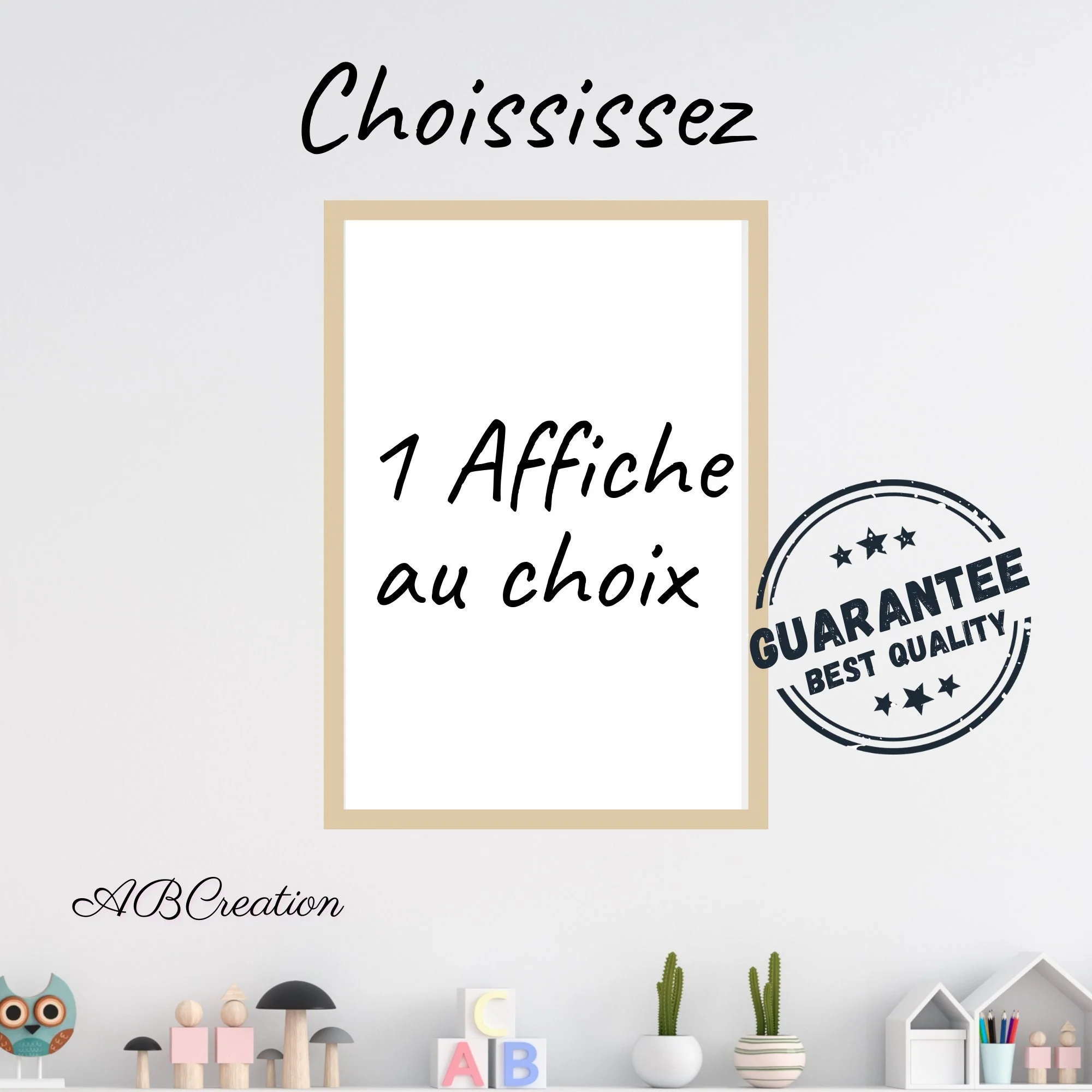 Affiche au choix Décoration Chambre Bébé Affiche de Naissance