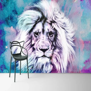 Papier Peint Ado Classique  Lion Lumineux Bleu