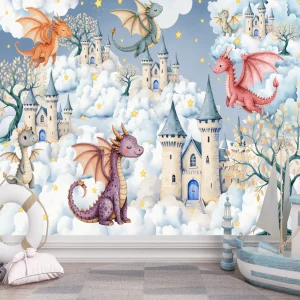 Papier Peint Animaux   Dragon au Pays des Nuages