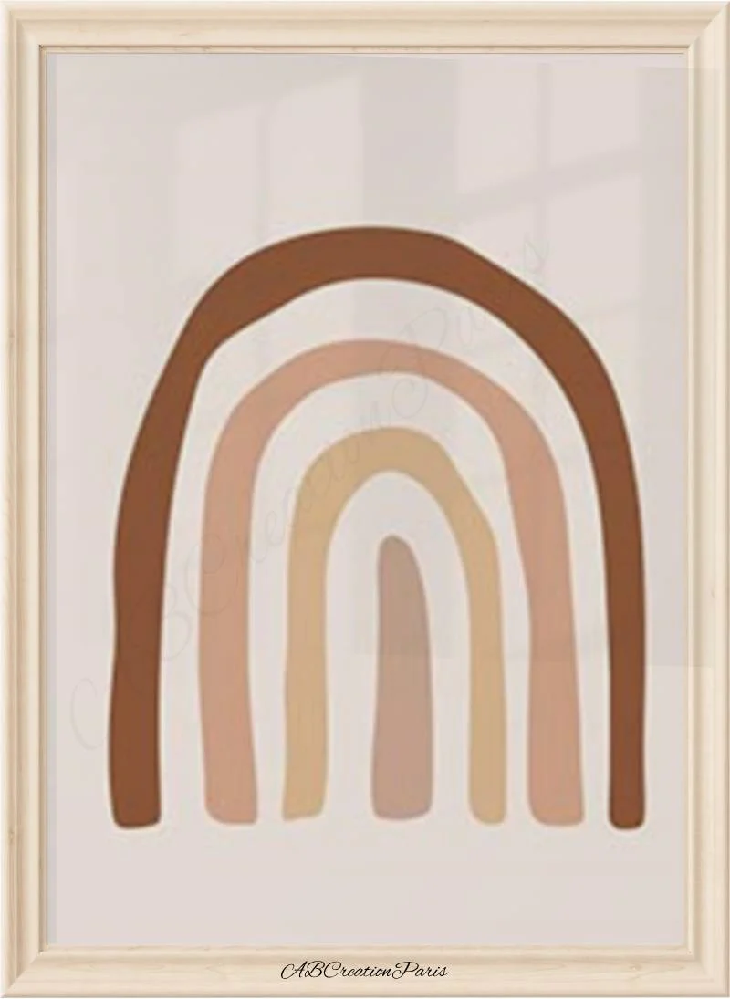 Affiche Arc en Ciel Terracotta - Décoration Chambre Bebe Personnalisé – Image 3